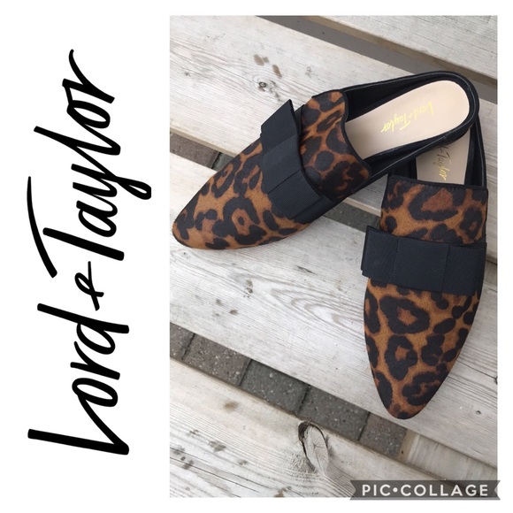 NWOT Lord & Taylor Leopard Print Mules - Picture 1 of 10